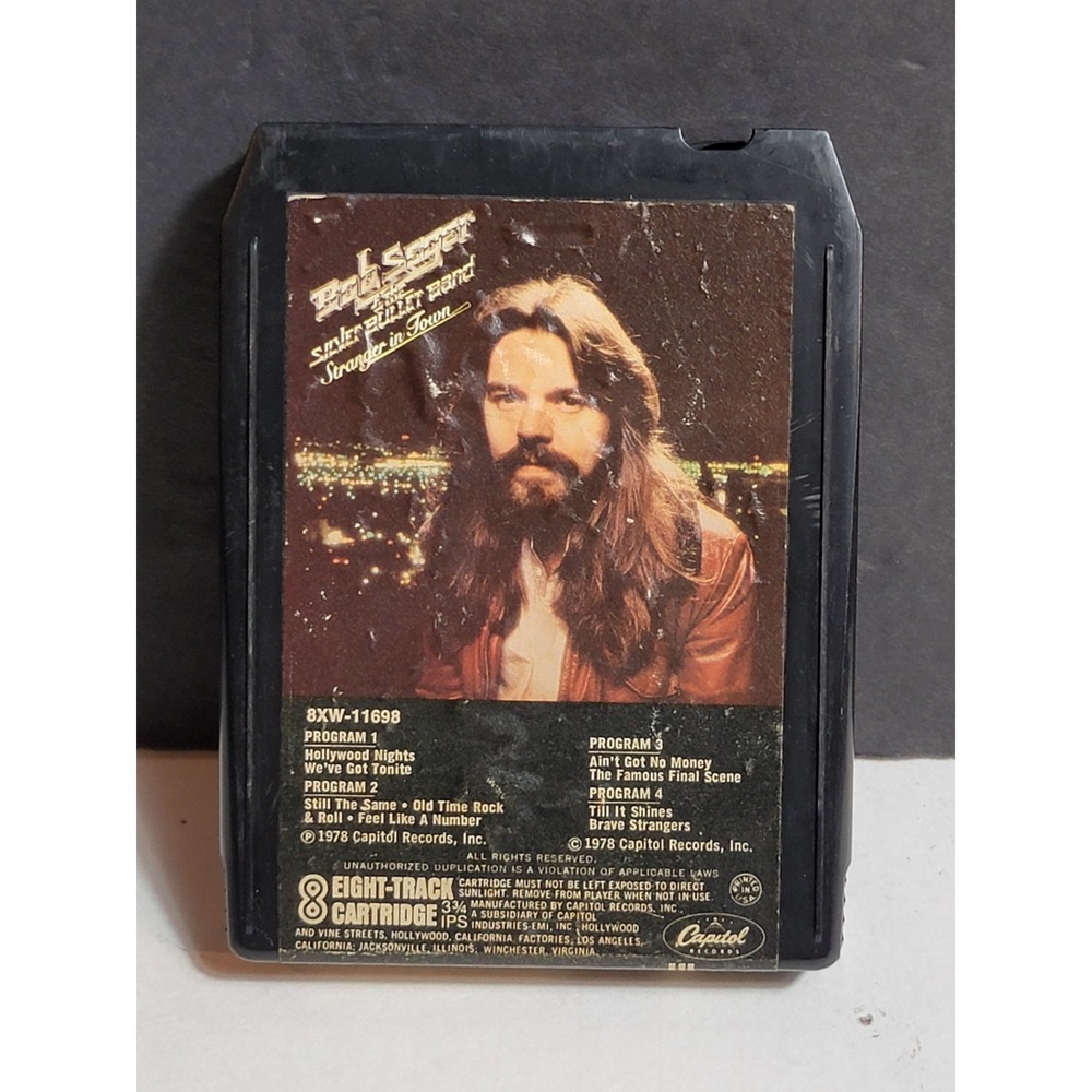Bob Seger Stranger In Town 8-Track Tape Capitol 1978 8XW-11698 Untested